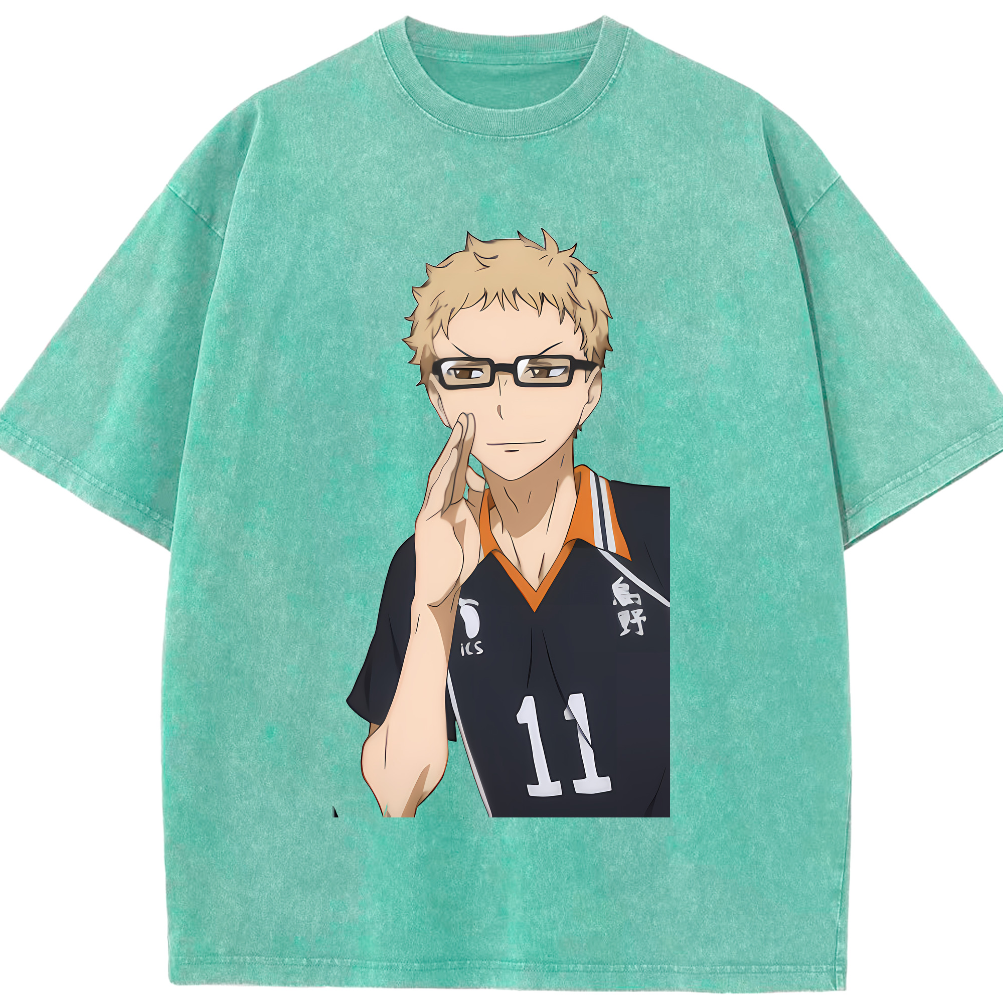 （画像用） ハイキュー!! Haikyu!! 綿100% ヴィンテージ風 半袖Tシャツ（フロントプリント）